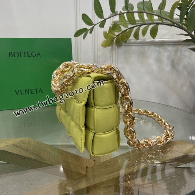 Bottega veneta高端女包 96008奇異果 寶緹嘉新款枕頭鏈條包 BV經典款單肩斜挎手提女包  gxz1230